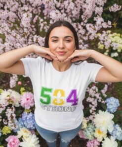 504 Strong Nola Strong shirt featuring New Orleans resilience design, 504 area code pride graphic tee for Louisiana culture lovers
