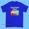 Choosy People Choose Jesus portrait lamb shirt featuring Christian faith artwork, religious Jesus lamb illustration tee for believers, church wear, and gospel inspired apparel