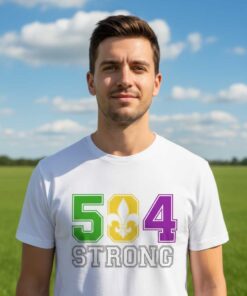 504 Strong Nola Strong shirt featuring New Orleans resilience design, 504 area code pride graphic tee for Louisiana culture lovers