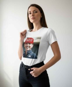 Portrait Gavin Newsom shirt with Make Melania Come Again slogan, political parody graphic tee, satirical statement apparel, bold portrait design, and viral meme inspired streetwear