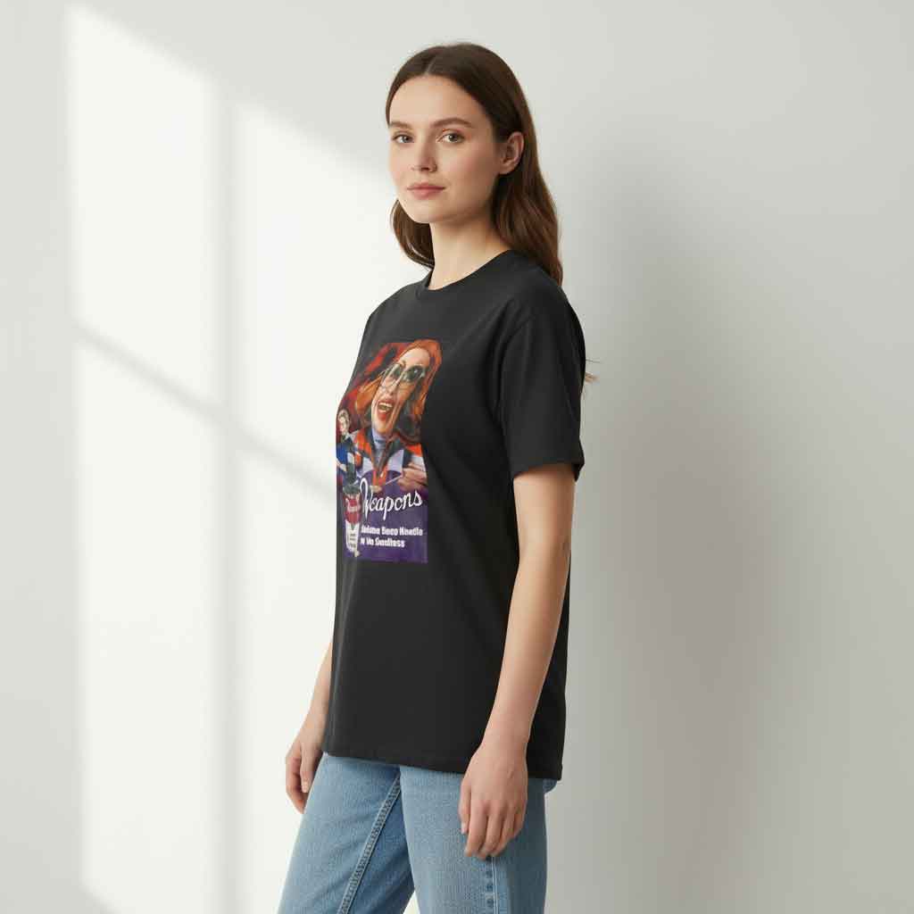 Inspired Soup Noodle Weapons Wendys Shirt 3 Inspired Soup Noodle Weapons Wendy’s shirt parody graphic tee with noodle weapons design, funny fast food meme streetwear shirt