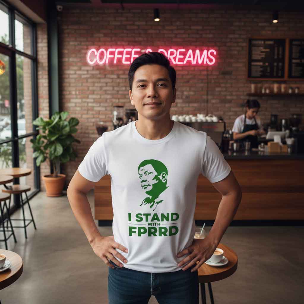 Vtg Rodigro Duterte I Stand With Fprrd Shirt 4 Vtg Rodrigo Duterte I Stand With FPRRD shirt featuring political statement graphic, vintage style supporter tee for collectors