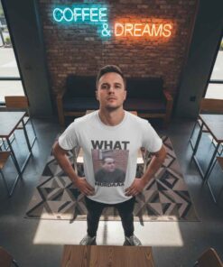 Funny Mugshot John Gotti What Murdaaa Shirt 5 Funny John Gotti mugshot shirt featuring What Murdaaa text, vintage crime humor graphic, retro mobster style tee, novelty parody design, pop culture streetwear t-shirt
