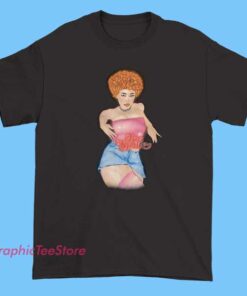Vtg Ice Spice wearing pink tee shirt with retro hip hop graphic, vintage rap inspired streetwear shirt for music fans