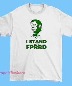 Vtg Rodrigo Duterte I Stand With FPRRD shirt featuring political statement graphic, vintage style supporter tee for collectors