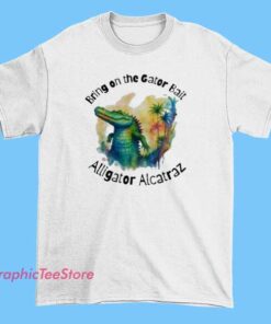 Glenda Thurmond Alligator Alcatraz graphic shirt featuring bold typography and swamp prison parody concept, political satire tee with vintage style print for activists and statement streetwear fans.