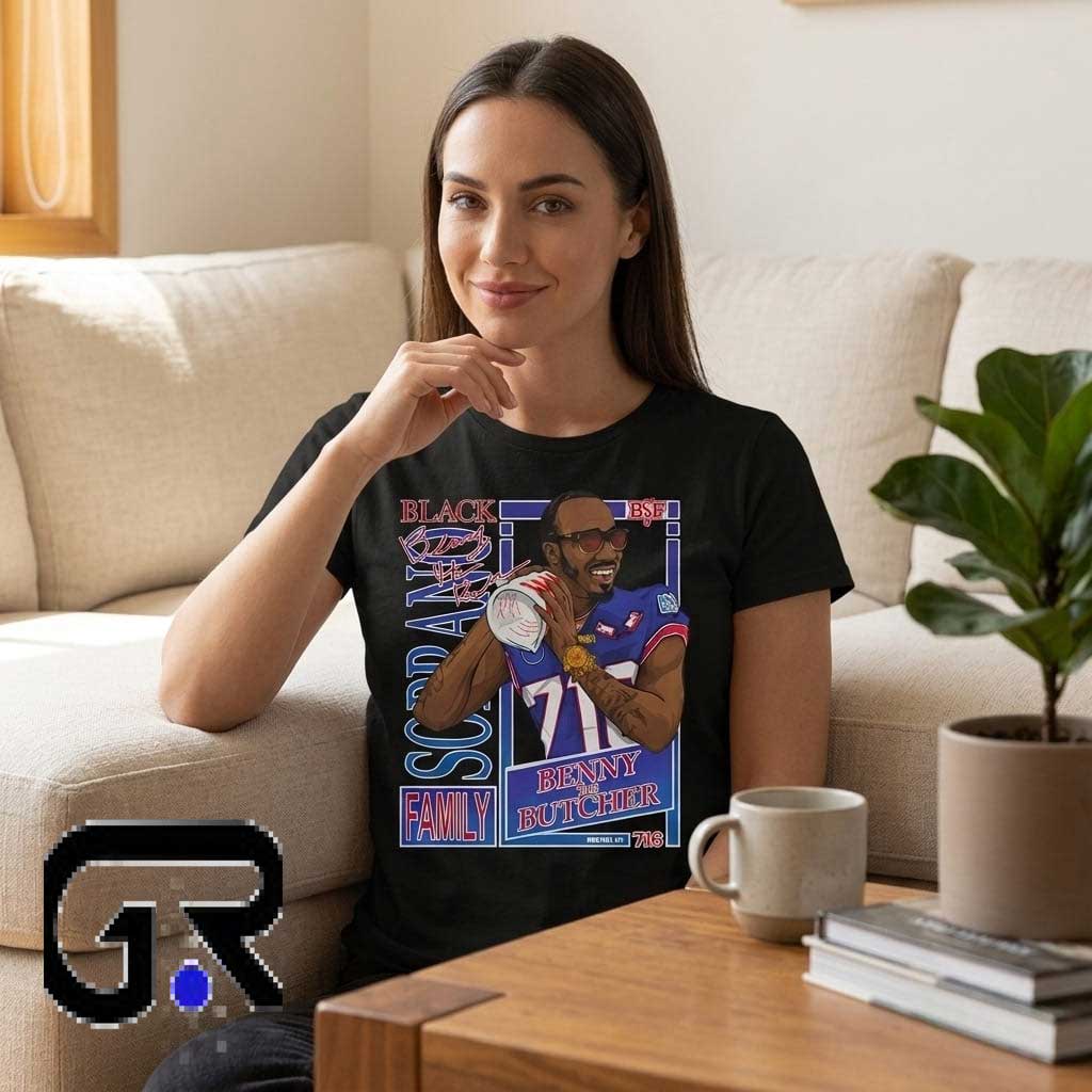 Benny The Butcher x Buffalo Bills BSF T-Shirt 4 Benny The Butcher x Buffalo Bills BSF T-Shirt - Image 4