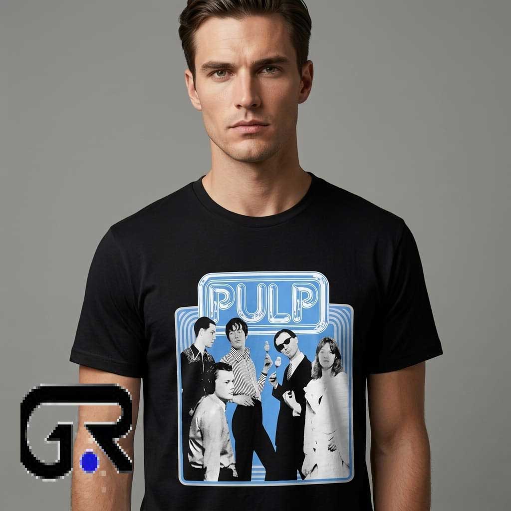 Pulp Vintage 90s Band Monochrome Lineup Shirt 3 Pulp Vintage 90s Band Monochrome Lineup Shirt - Image 3