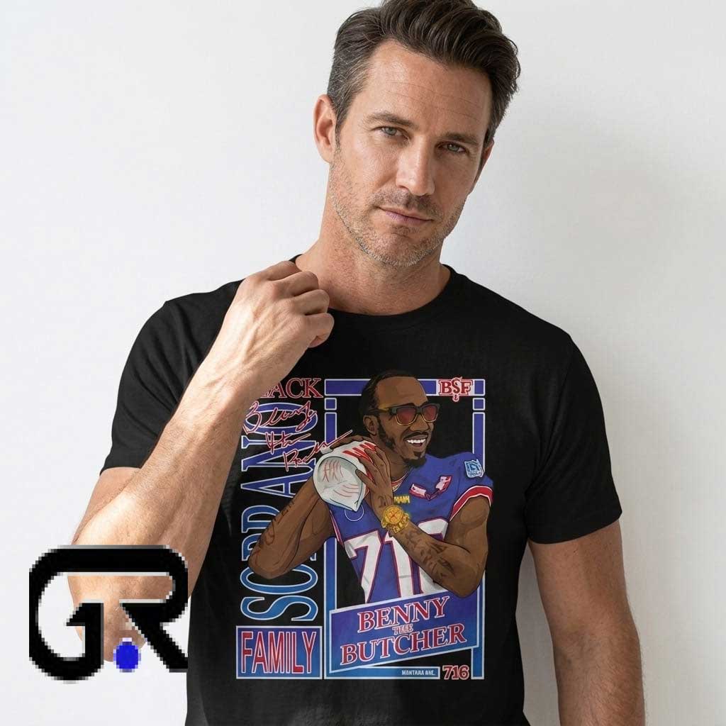 Benny The Butcher x Buffalo Bills BSF T-Shirt 3 Benny The Butcher x Buffalo Bills BSF T-Shirt - Image 3