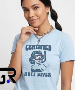 Humorous Certified Muff Diver Snorkeling Graphic Tee 6 Certified Muff Diver Funny Adult Humor Graphic T Shirt