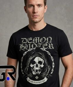 Dark Skull with Chains Gothic Metal Band Style Tee