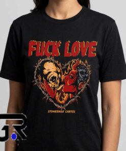 Vintage Stonedage Cartel Hellfire Graphic Shirt featuring alternative streetwear design, gothic graphic tee, premium cotton apparel for urban fashion, tattoo style clothing, casual everyday wear.