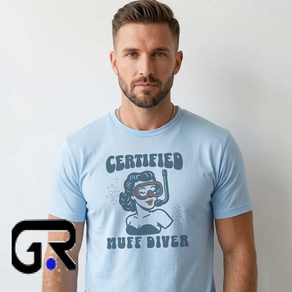Humorous Certified Muff Diver Snorkeling Graphic Tee 2 Humorous Certified Muff Diver Snorkeling Graphic Tee - Image 2