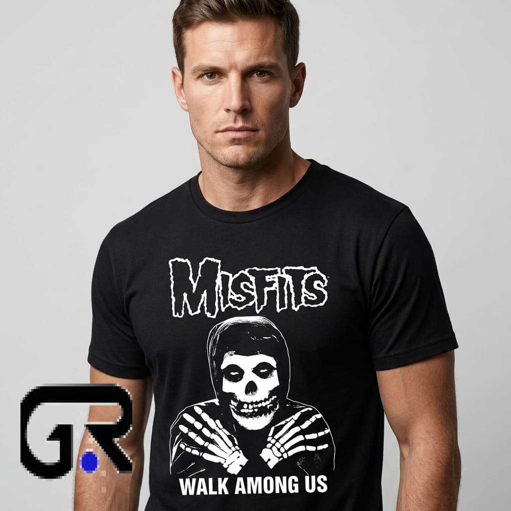 Misfits Walk Among Us Band Album Art Shirt 1 Vintage Misfits Walk Among Us band album art shirt featuring classic horror punk graphic design, retro punk rock apparel, cotton short sleeve band tee for music fans and collectors.