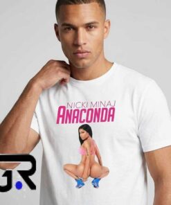 Nicki Minaj Anaconda Pink graphic shirt featuring celebrity inspired poster artwork, hip hop fashion design, premium cotton short sleeve tee for pop music fans and streetwear lovers.