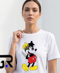 Mickey Mouse Graphic Tee with Back Text Shirt 5 Retro Cartoon Style Front Back Print Shirt
