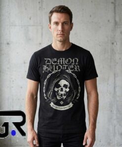 Skull Chain Distressed Heavy Rock Graphic Shirt