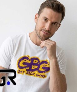 GBG Get Back Gang Purple & Gold Graphic Tee Shirt 6 Street Style Graffiti Logo GBG Shirt 2
