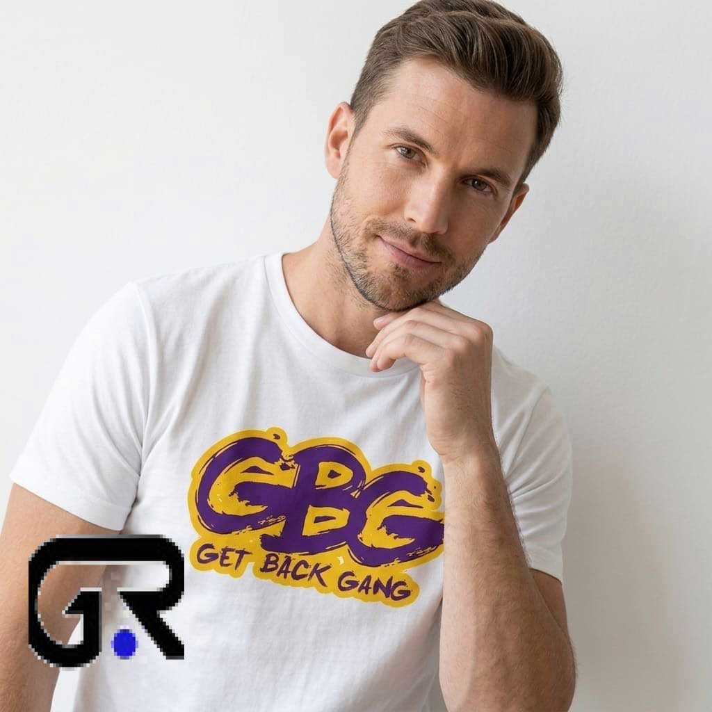 GBG Get Back Gang Purple & Gold Graphic Tee Shirt 3 GBG Get Back Gang Purple & Gold Graphic Tee Shirt - Image 3