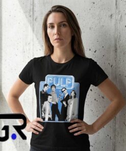 Pulp Vintage 90s Band Monochrome Lineup Shirt 5 Vintage 90s Britpop Monochrome Graphic Tee