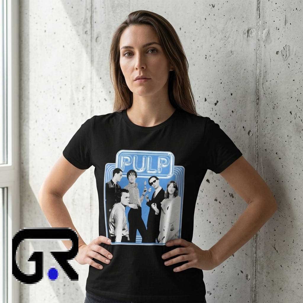 Pulp Vintage 90s Band Monochrome Lineup Shirt 2 Pulp Vintage 90s Band Monochrome Lineup Shirt - Image 2
