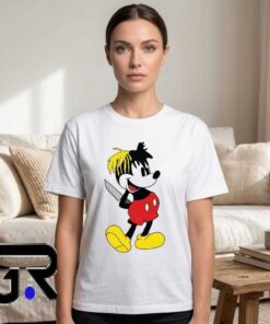 Mickey Mouse Graphic Tee with Back Text Shirt 6 Vintage Cartoon Graphic Tee with Back Print