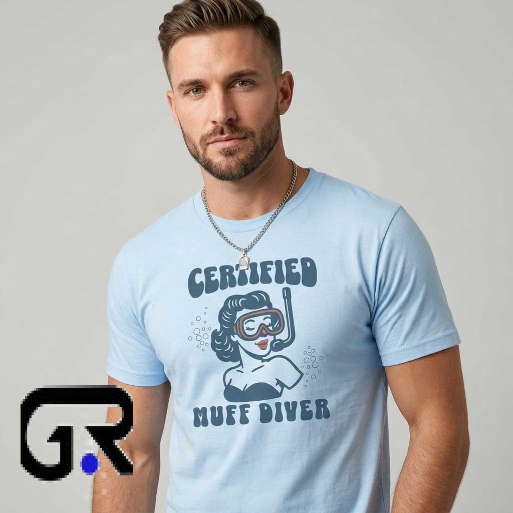 Humorous Certified Muff Diver Snorkeling Graphic Tee 4 Humorous Certified Muff Diver Snorkeling Graphic Tee - Image 4
