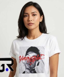 Young Joji Red Script Graphic shirt featuring minimalist artist inspired artwork, aesthetic streetwear design, premium cotton short sleeve tee for Joji fans and music lovers.