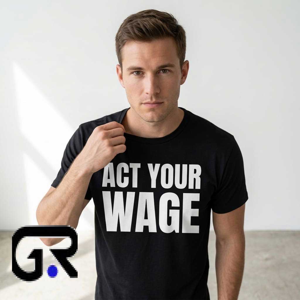 Act Your Wage Graphic Tee T-Shirt 2 Act Your Wage Graphic Tee T-Shirt - Image 2