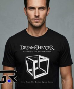 Dream Theater Breaking The Fourth Wall graphic shirt featuring progressive rock artwork, cotton short sleeve tee, concert-inspired design, and alternative music fashion.