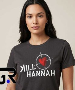 Kill Hannah Band rock icon sniper heart graphic shirt, alternative rock music tee with bold heart artwork, cotton short sleeve streetwear shirt.