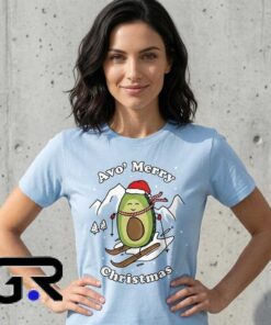 Avo’ Merry Christmas Skiing Avocado Christmas Shirt 6 Merry Christmas Avocado Winter Sports Graphic Shirt