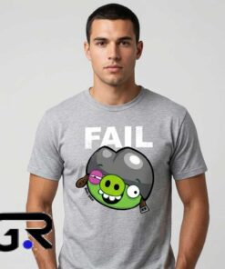 Angry Birds Minion Pig Fail T-Shirt 6 Minion Pig Funny Fail Cartoon Graphic Shirt