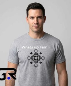 Modern tribal snowflake graphic art T-shirt featuring geometric winter-inspired artwork, artistic tribal pattern, cotton fabric, and casual streetwear style.