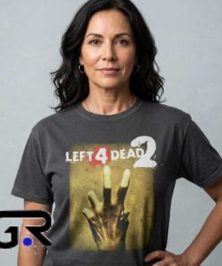 Left 4 Dead 2 valve game merchandise shirt 5 Retro Zombie Apocalypse Gamer Merchandise Shirt