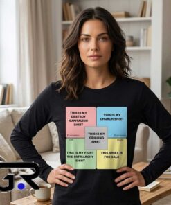 Sarcastic Political Compass Graphic Long Sleeve Tee T Shirt