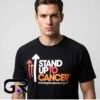 Stand Up To Cancer classic logo shirt in cotton, a cancer awareness graphic tee with short sleeves for supporters, inspirational casual wear, and cause-inspired streetwear.