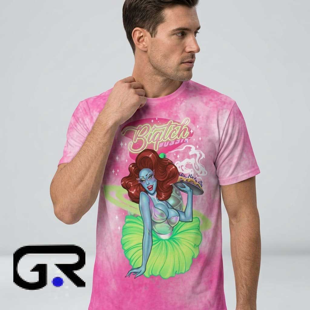 Biqtch Puddin' Retro Alien Waitress Art shirt 2 Biqtch Puddin' Retro Alien Waitress Art shirt - Image 2