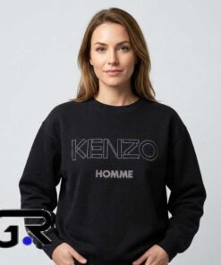 Classic Jungle Kenzo Paris Embroidered Logo Black Hoodie Sweatshirt