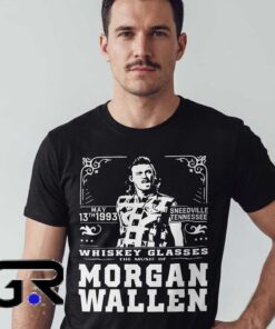 Country Whiskey Glasses Retro Music Tee Shirt Copy