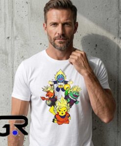 Crossover Mashup Pokemon x Super Saiyan Fan Graphic Tee Shirt