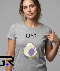 Oh? Pokémon Egg Hatching Grey T-Shirt 6 Cute Creature Nest Grey Graphic T Shirt