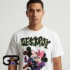 Edgy Punk Mickey Minnie Destroy Graphic Shirt with distressed cartoon-inspired artwork, alternative streetwear style, cotton tee, and retro punk fashion aesthetic.