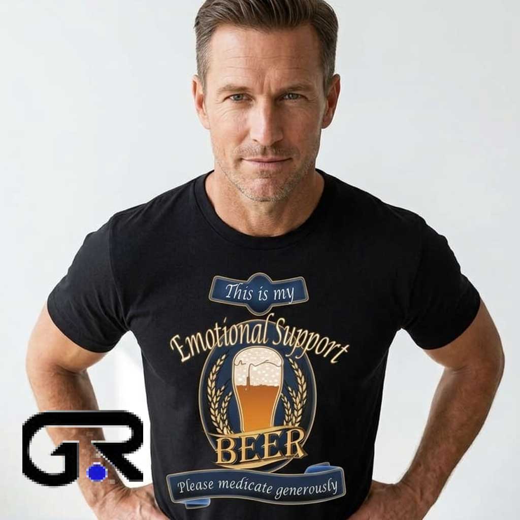 Emotional Support Beer Medicate Generously T-Shirt 2 Emotional Support Beer Medicate Generously T-Shirt - Image 2