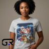 Eskimo Joes Christmas Santa Wild Reindeer Shirt featuring festive Santa and reindeer artwork, cotton short sleeve tee, holiday fashion, and cheerful Christmas style.