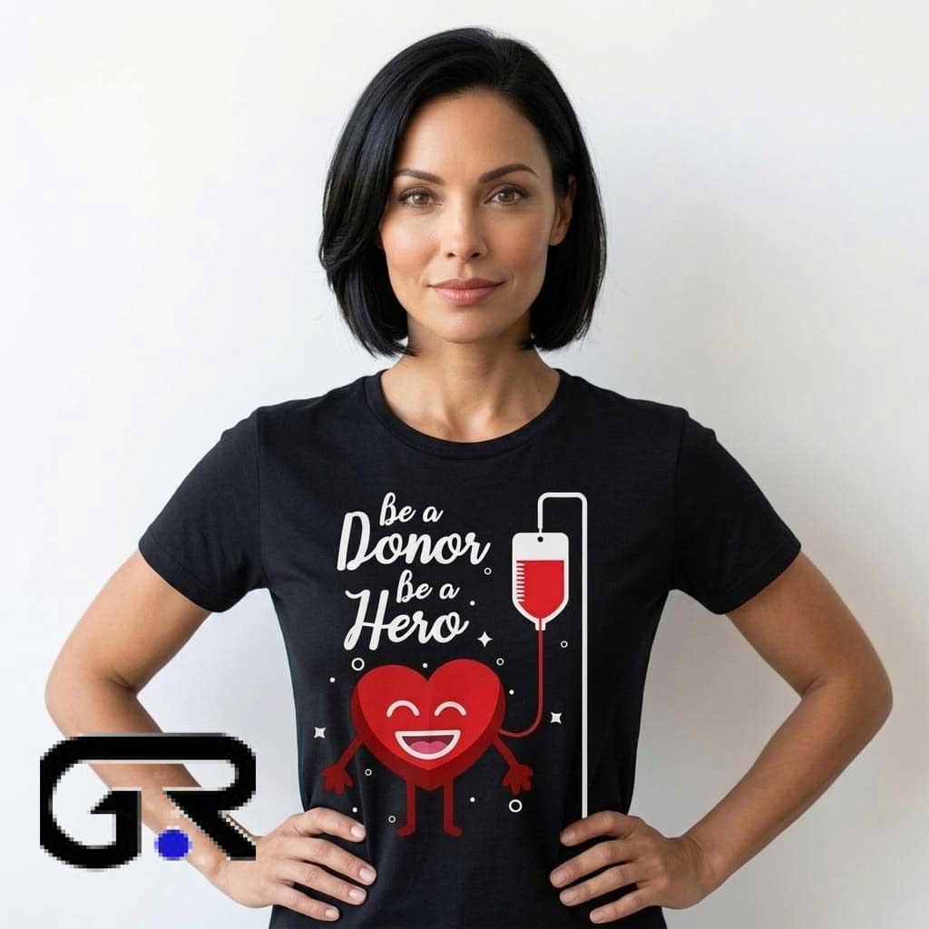 Be a Donor Be a Hero Blood Donation Shirt 2 Be a Donor Be a Hero Blood Donation Shirt - Image 2