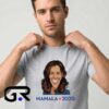 Fun Mamala 2020 Kamala Harris Caricature shirt, cotton short sleeve tee with playful political illustration design, civic statement shirt for fans, sizes S to 2XL.