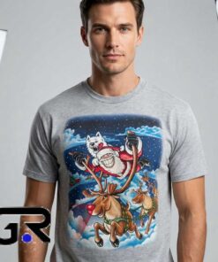 Eskimo Joes Christmas Santa's Wild Reindeer Shirt 6 Funny Santa Wild Reindeer Christmas T Shirt