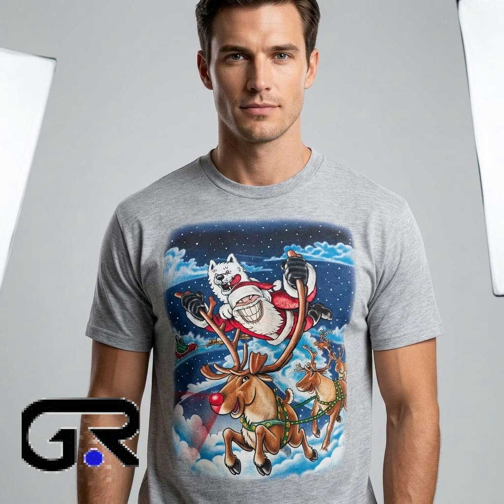 Eskimo Joes Christmas Santa's Wild Reindeer Shirt 3 Eskimo Joes Christmas Santa's Wild Reindeer Shirt - Image 3