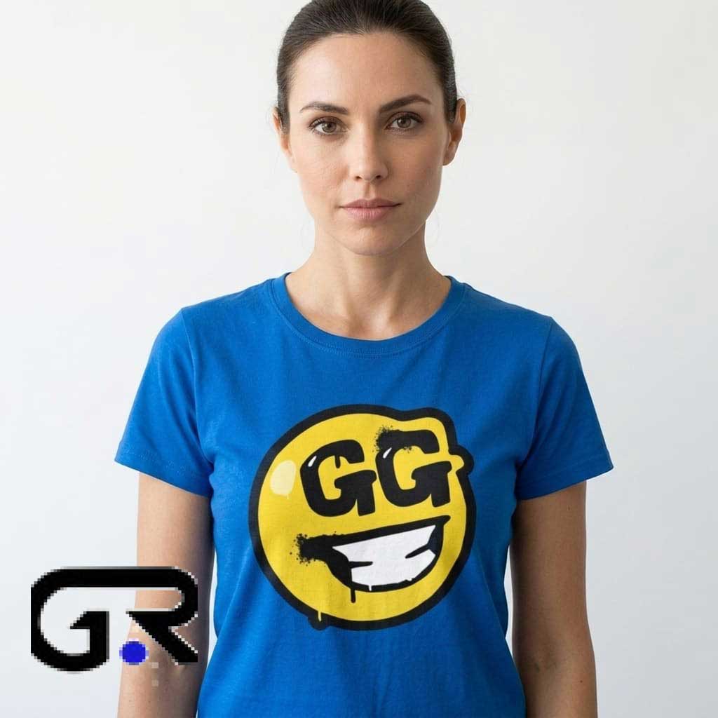 Fortnite Gg Emoji Tee Smiley Face Blue T-Shirt 4 Fortnite Gg Emoji Tee Smiley Face Blue T-Shirt - Image 4